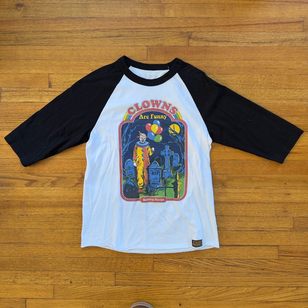Steven Rhodes Clowns Are Funny Bedtime Stories Graphic Raglan T-Shirt